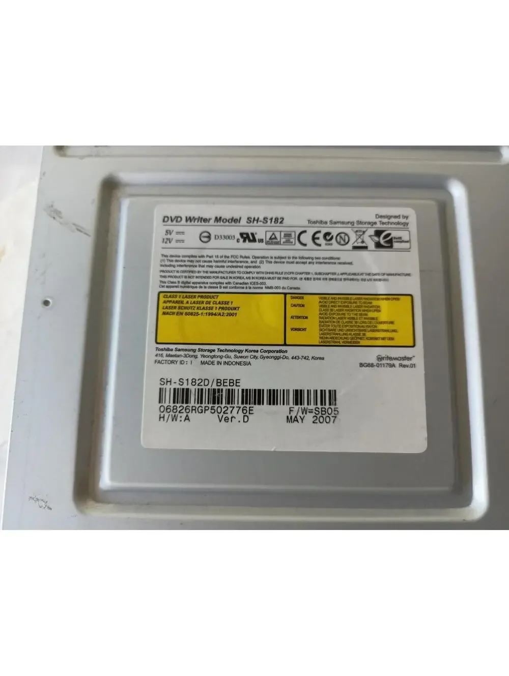 Samsung SH-S182 DVD±RW CD-RW IDE PATA 5.25